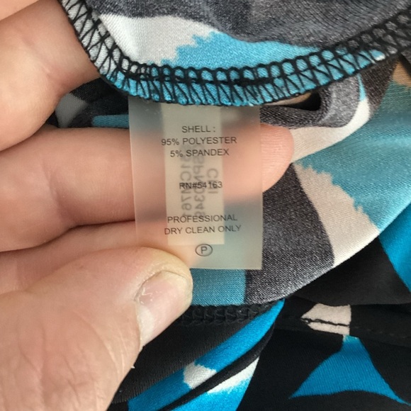 Calvin Klein Sleeveless Blouse Abstract Print Blue Multicolor Size L - Picture 7 of 7